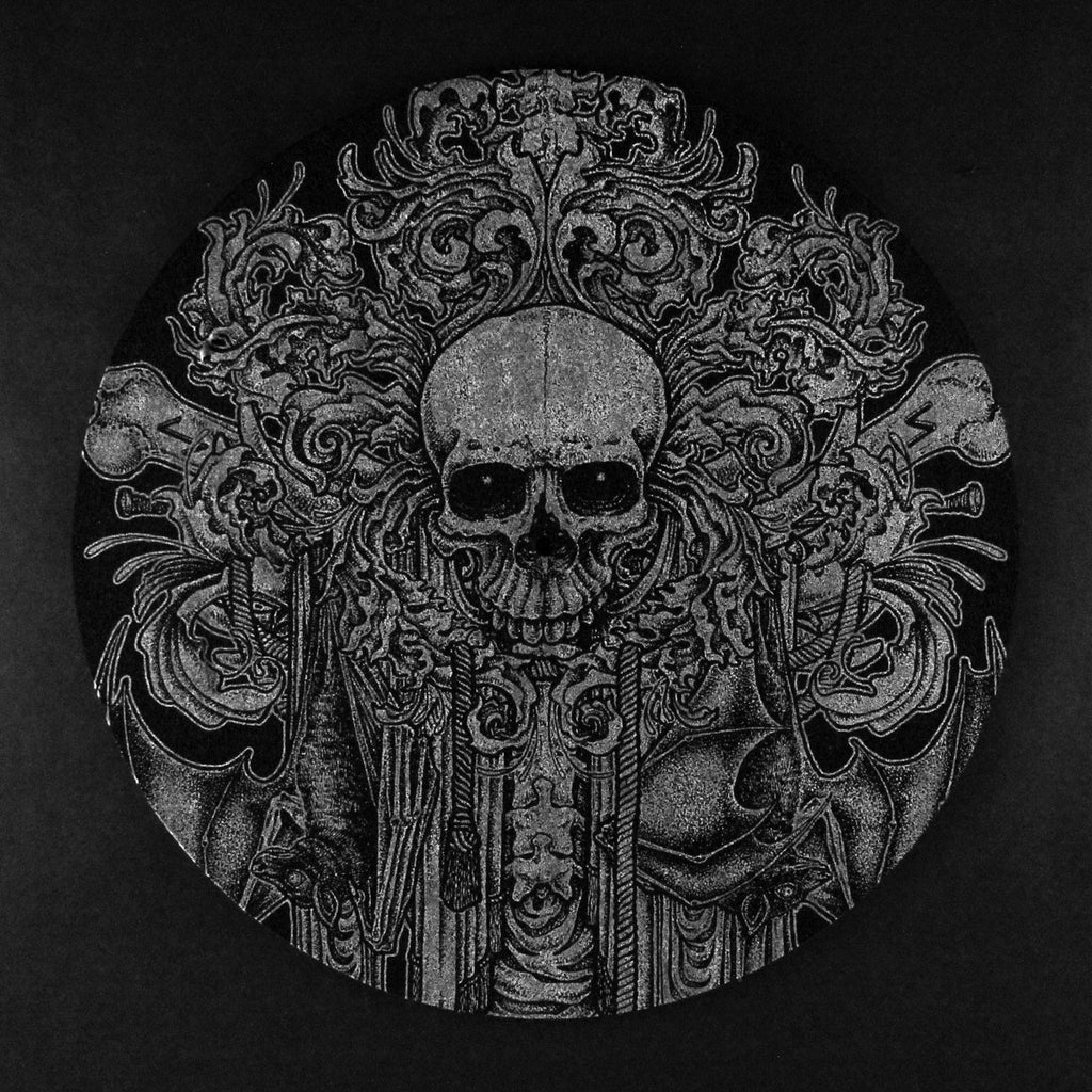 goth metal death skull bat vinyl turntable slipmat
