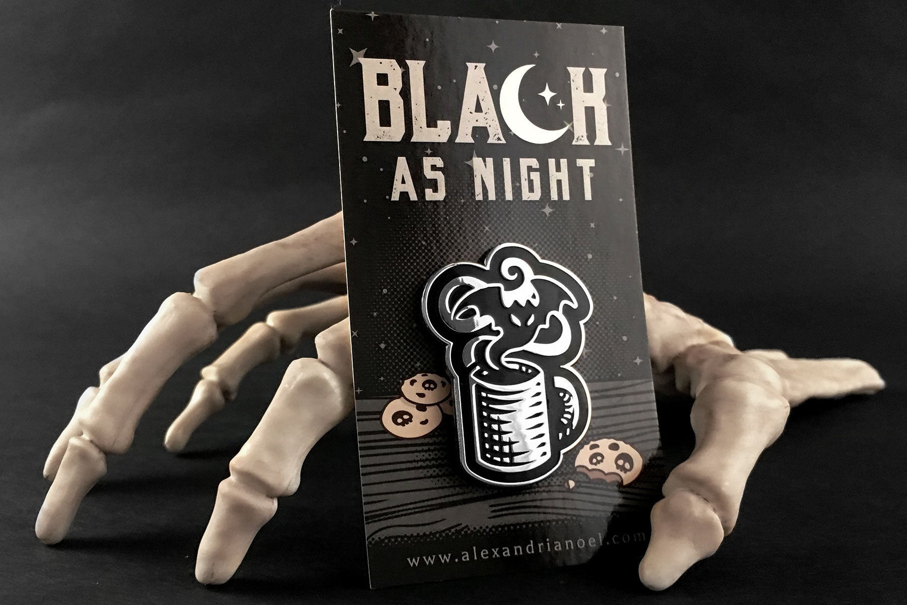 Black As Night Coffee Pin
