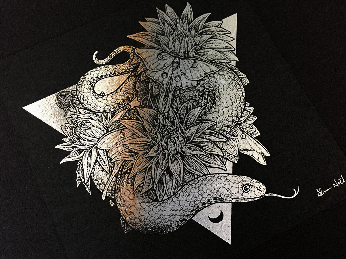 Moon Snake Foil Print